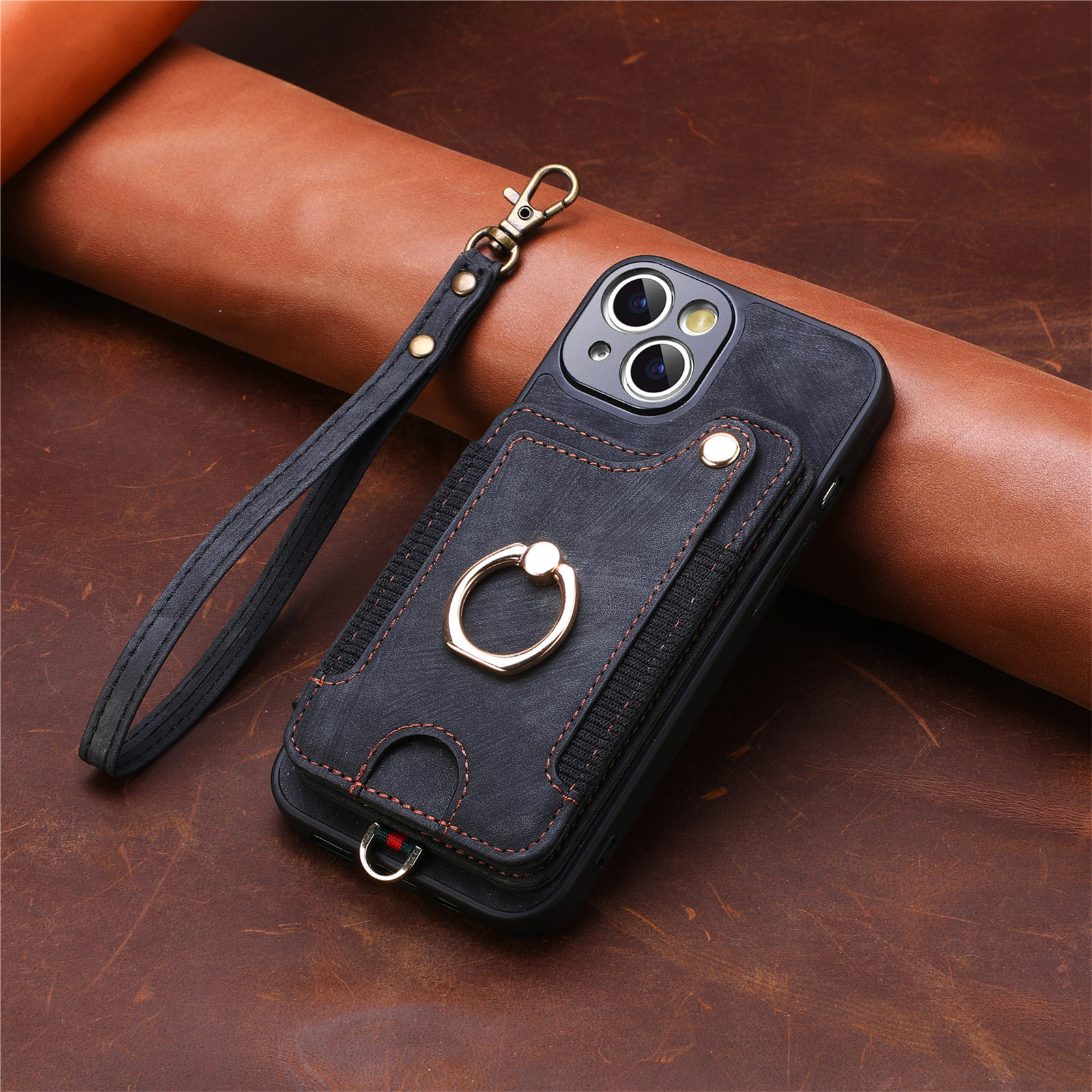 Vintage Style Solid Color Pu Leather    Phone Cases display picture 4