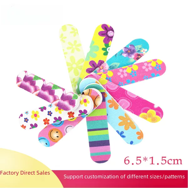Factory direct nail tools 6.5*1.5 flower file eva nail file sandpaper file mini file