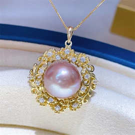 DIY珍珠配件 S925银藤蔓复古精致唯美吊坠项坠半成品手工银饰批发