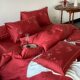 Class A 60 cotton wedding four-piece cotton jacquard big red quilt cover sheets are happy to be covered by the new wedding room quilt