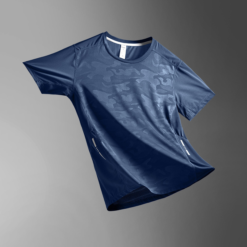 Camiseta deportiva de secado rápido de hielo de hombre de manga corta chaqueta delgada de verano ropa de correr succión transpirable ropa de baloncesto fitness