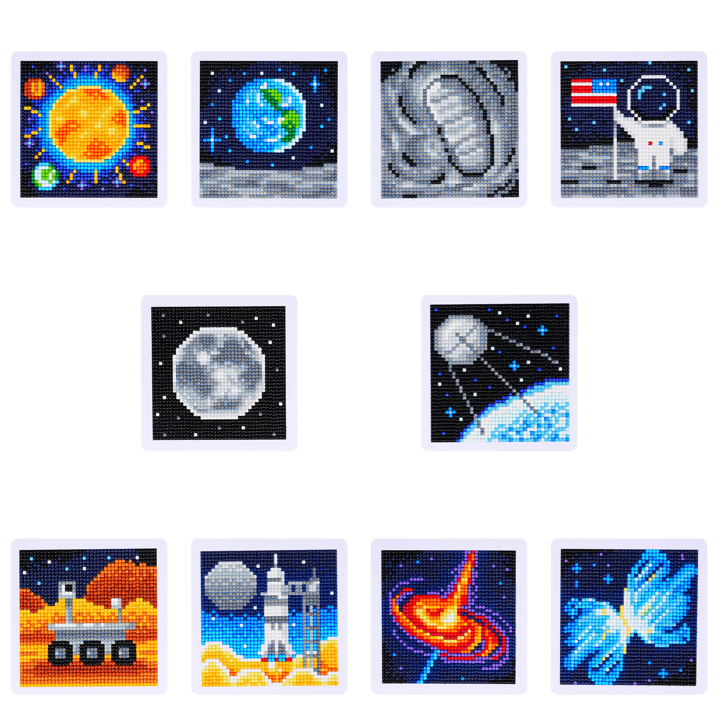 Nuevo mini decoración doméstica de diamante colorido sin marco DIY pegatinas de ladrillo de diamante redondo pegatinas de pintura