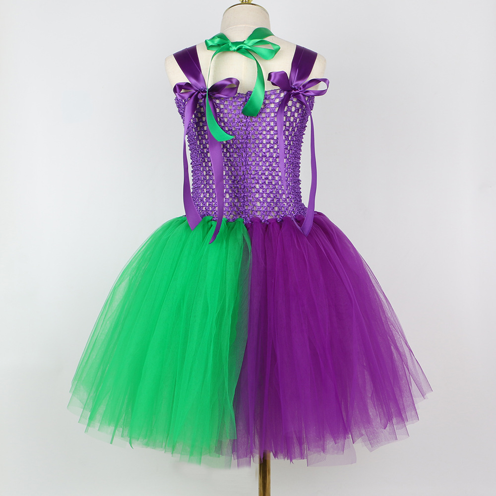 Abbigliamento per bambini Costumi per bambini di Halloween Il cavaliere oscuro Heath Ledger Batman Il Joker Gonna in tulle a rete per bambine_voghion.com