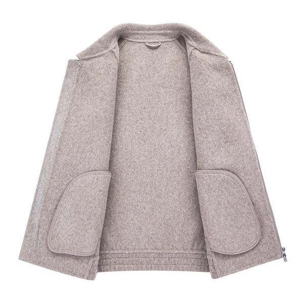 Double-sided woolen short demi-season jacket