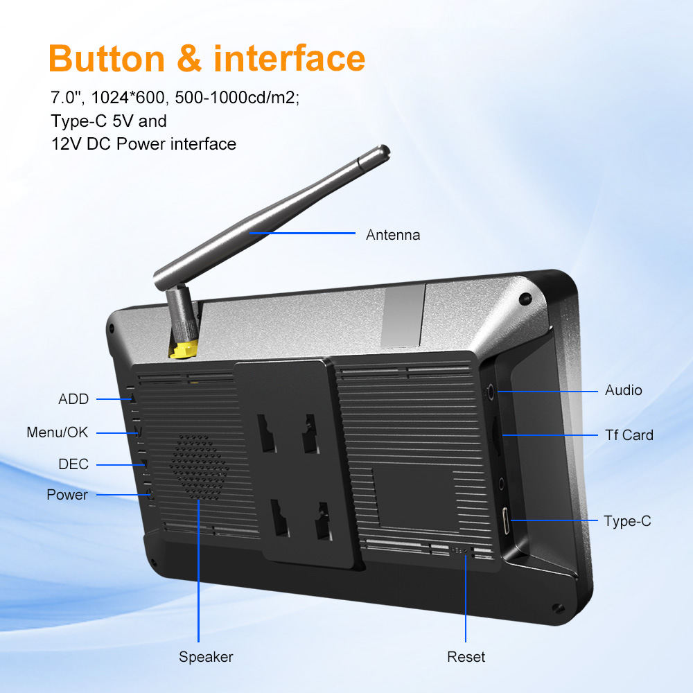 7inch Carplay car display solar-powered reversing camera