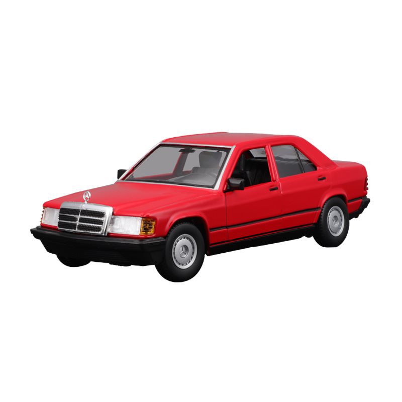 (2개) 비미 1:24 메르세데스 벤츠 190E 시뮬레이션 합금 자동차 모델 장식품 모델 선물 컬렉션