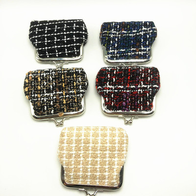 new pattern Fabric art Mini Koujinbao Europe and America Christmas gift children lattice Coin coin purse