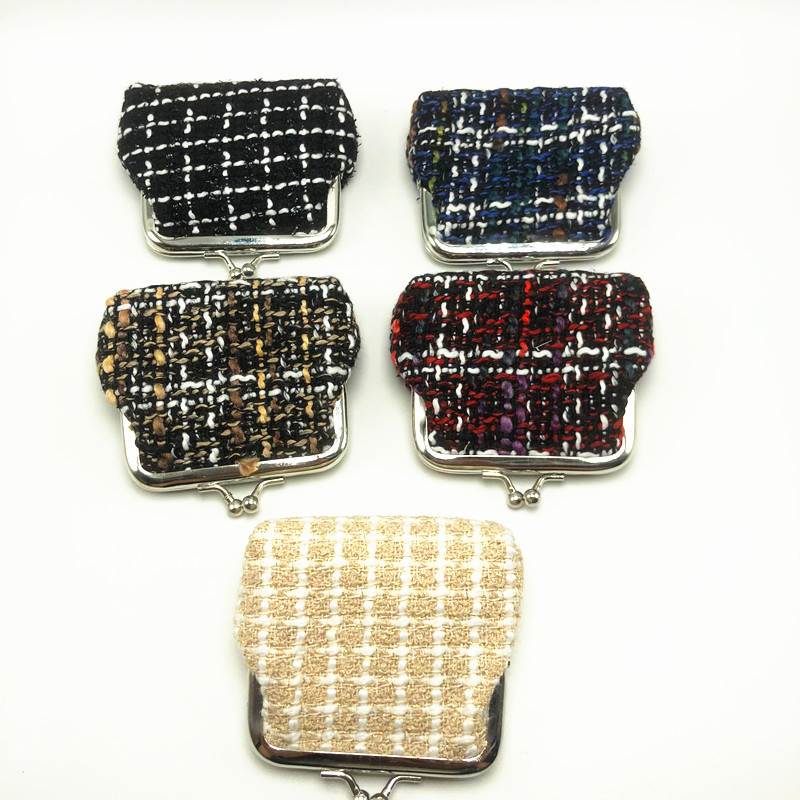 new pattern Fabric art Mini Koujinbao Europe and America Christmas gift children lattice Coin coin purse