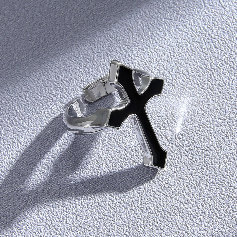 Einfacher Stil Kreuzen Legierung Emaille Unisex Offener Ring display picture 3