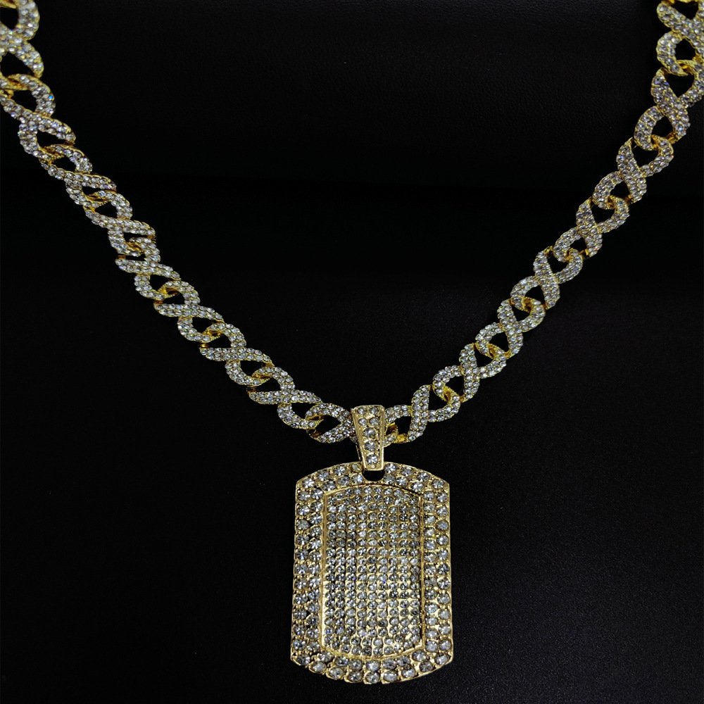 Design domineering military brand with a Cuban necklace alloy for men's personalized hip-hop sweater pendant_voghion.com