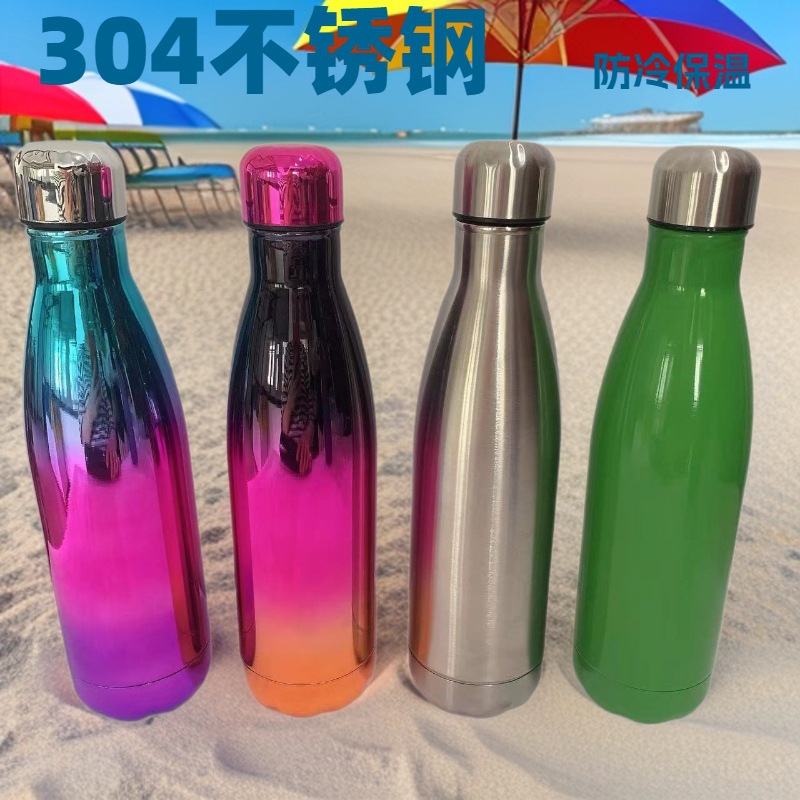 户外运动水壶 保冷大容量可乐瓶 304不锈钢保温杯保龄双层真空杯