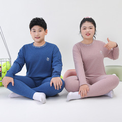 胖童秋衣秋裤双面绒加肥加大女童大码宽松保暖内衣青少年睡衣套装
