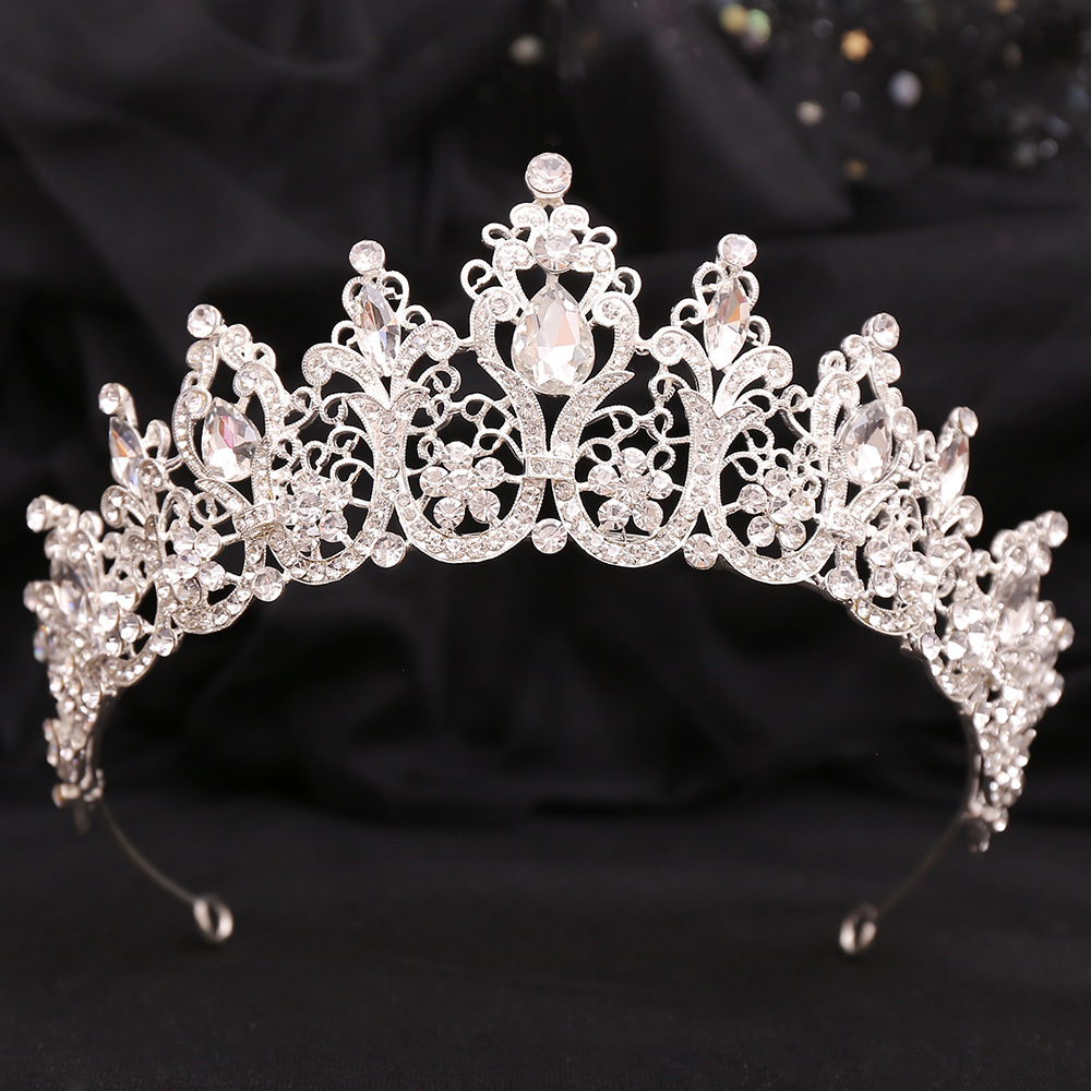 560g Weight Jewelry Set Classification Hair Accessories Earrings Necklace Quantity Holiday, Festival Occasion Artificial Crystal Material Solid Color Pattern All Seasons Season Women's Gender Queen, Shiny Style Hair Accessories Earrings Necklace Queen Shiny Solid Color Artificial Crystal Women's Jewelry Set 5