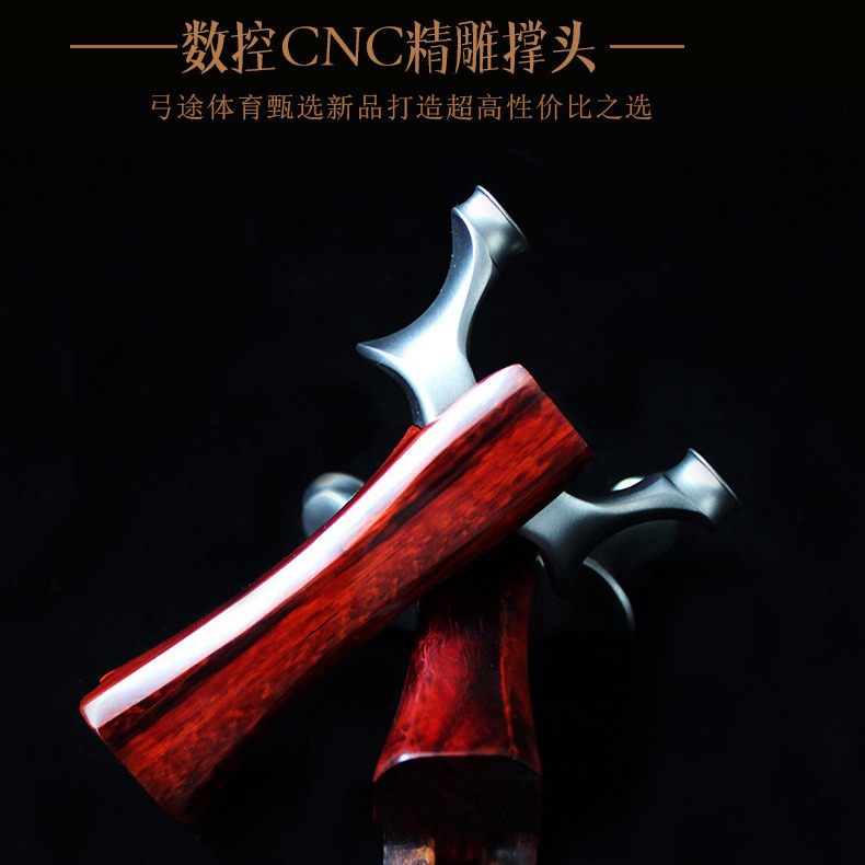 Rhinoceros horn Rosewood 나무 손잡이 다시 치킨 킹 440C 스테인레스 스틸 중립 투석기 장난감 평면 가죽 투석기 다트