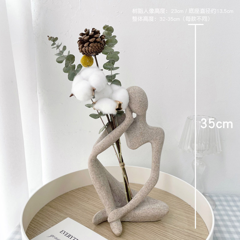 Decoración interior sala de estar interior flores secas bouquet ornamentos nórdico suave decoración de mesa creativa vinero image 14