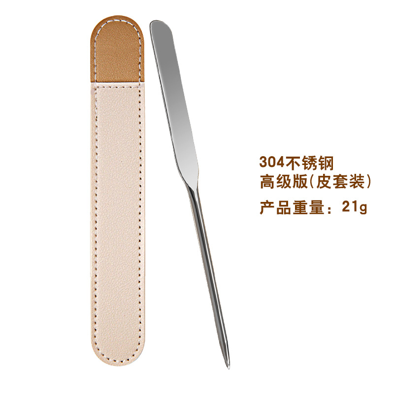 新品ファンデーションシャベルパレットステンレスネイル化粧パレットダブルヘッド撹拌ファンデーションスクレーパーセット