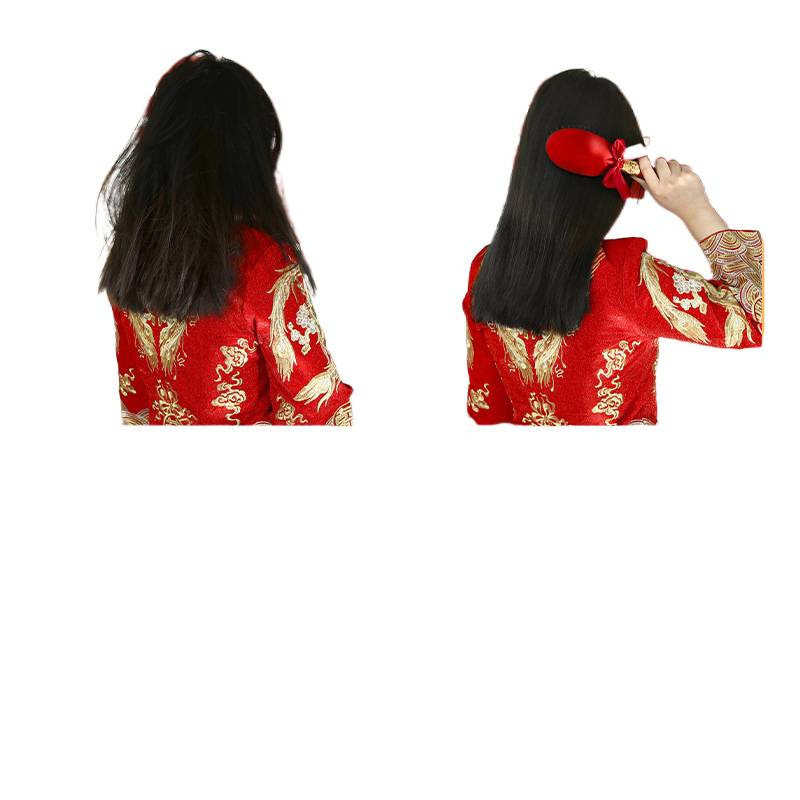 梳子结婚一对镜子陪嫁红色气垫梳喜木梳套装嫁妆物品女方全套用品|undefined