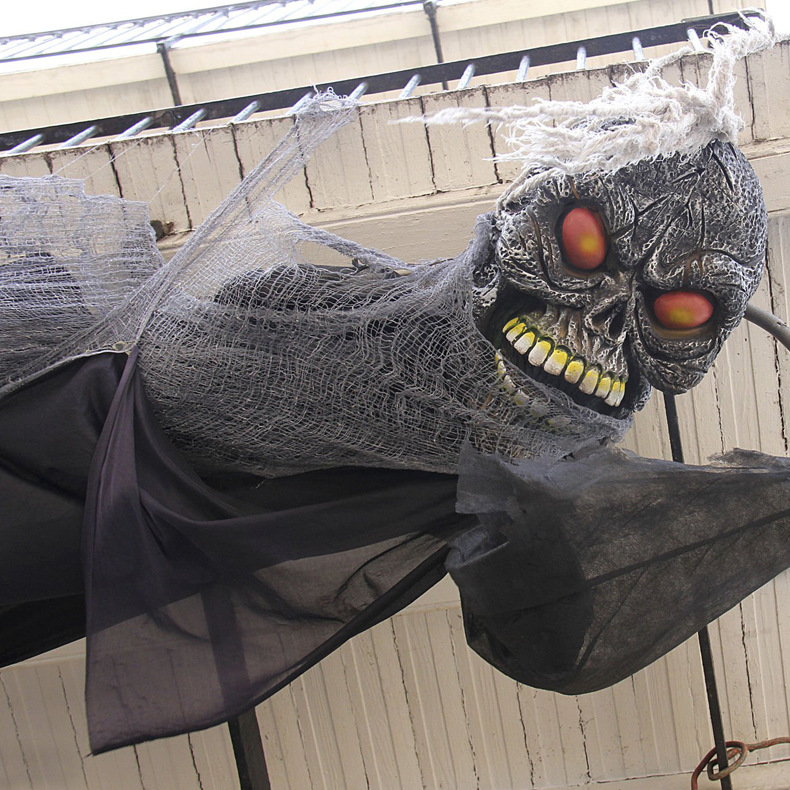 Halloween accesorios gaza negra sala de escape tema de fiesta escenario decoración de terror colgante vestir gaza de impresión de mano