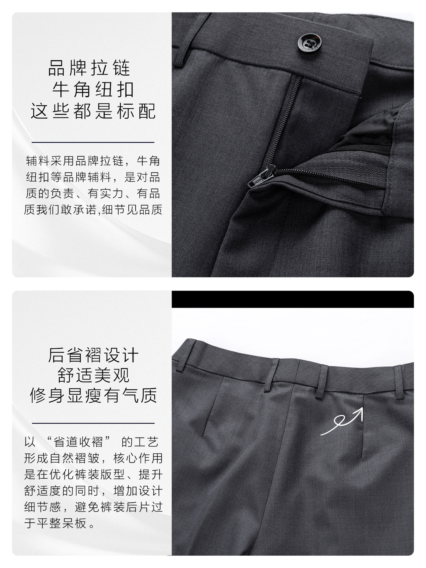 Pantalones de lana, ropa de trabajo bancaria de mujer, ropa de trabajo de mujer, pantalones de traje gris, pantalones de entrevista de trabajo de alto nivel image 3