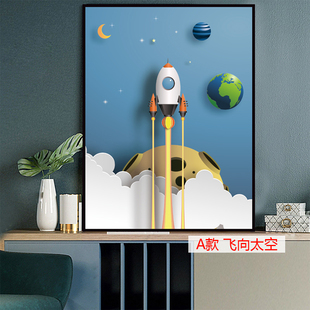 New Cross Stitch Space Astronaut Kidsren's Bedroom Handmade DIY Handmade Self-Embroidery Living Room Decorative Painting Embroider