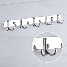 厂家直销加厚不锈钢双钩挂钩衣钩排钩浴室衣服钩门后挂衣钩毛巾