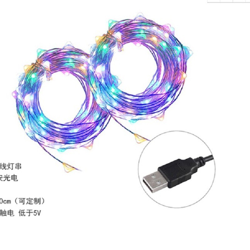 LED pequeña cadena de luz USB Cadena de alambre de cobre luz al por mayor cadena de luz LED Regalo de Cumpleaños ramo fresco decoración banco de energía luces de colores