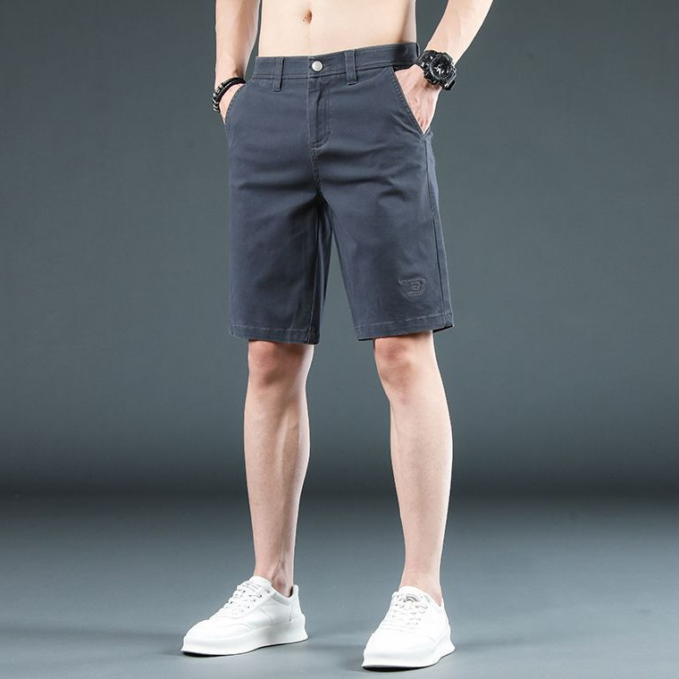 High-Quality Pure Cotton Shorts for Men, Casual Slim-Fit Straight-Leg 2026 New Summer Thin Elastic Versatile Five-Point Mid-Length Pants