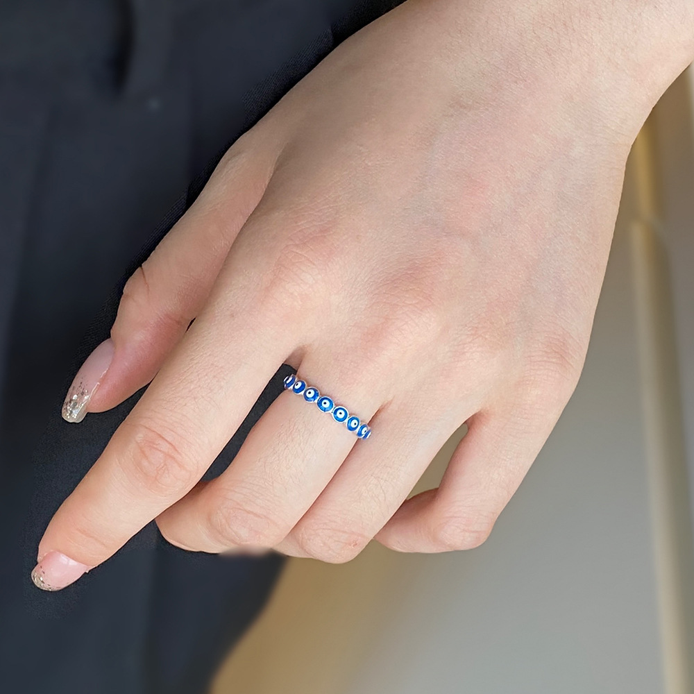 Fashion Devilu0027S Eye Sterling Silver Epoxy Rings