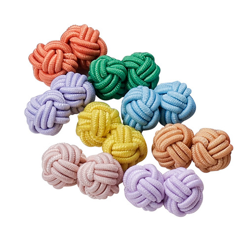 Elastic double-bead buttons, elastic rope, double-ball ball bead disc buttons, hand-woven Chinese style shirt cuff buttons