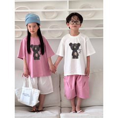 童T恤2024夏季新款兒童卡通短袖韓版男童可愛百搭圓領女童上衣