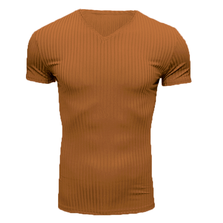 Men's Solid Color Simple Style V Neck Short Sleeve Slim Men's T-shirt display picture 20