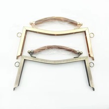 复古云胶提手凹腰螺丝针孔光面口金高档手工DIY布艺箱包口金配件