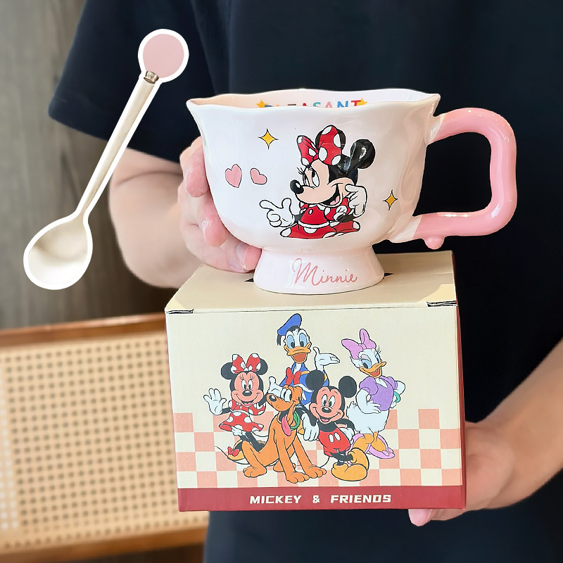 Mickey Mouse para niños tazas de agua casera tazas de desayuno de cerámica tazas lindas tazas de café de oficina dormitorio