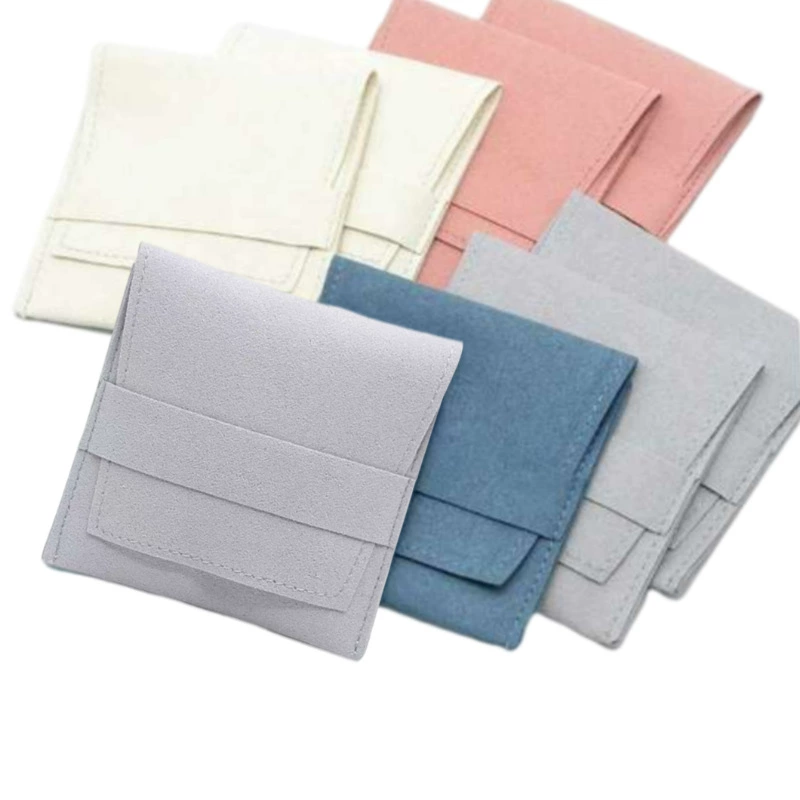 Двусторонний флисовый конверт Фланелевая сумка Сумка для ювелирных изделий Пылезащитная сумка для хранения Косметичка из микрофибры с кнопкой