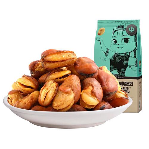 Dropshipping Three Squirrels Beef Flavored Orchid Beans 205g/bag Broad Beans Snacks Nuts Roasted Seeds