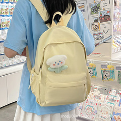 卸売りのかばんの女性ins韓国版の小さい清新な百合のリュックサックの女子高校の学生の小さい大衆の純色の簡単なリュックサック