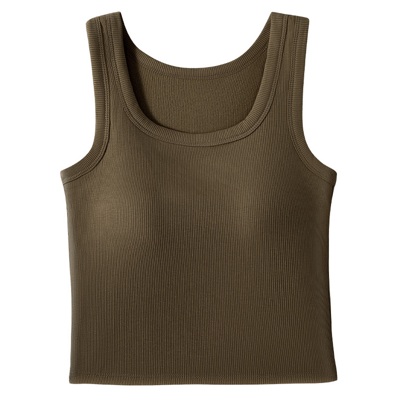 Chaleco exterior desgaste 2023 otoño e invierno nuevo pequeño cinturón de Honda almohadilla en el pecho con forma de U hermosa espalda sujetador taza chaleco integrado