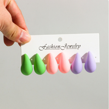 30g Weight Ear Studs Classification 3 Pairs Quantity Daily Occasion Acrylic Material Water Droplets Pattern Women's Gender Spray Paint Design IG Style, Simple Style Style 3 Pairs IG Style Simple Style Water Droplets Spray Paint Arylic Ear Studs 15
