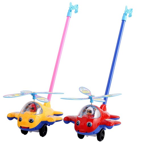 Large hand push airplane bell baby toddler airplane tongue blinking push push Le Plaza street stall wholesale