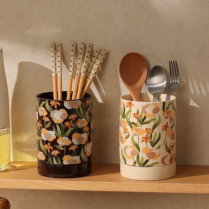 法式筷子家用厨房台面筷子筒沥水陶瓷筷子笼筷子桶筷子