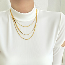 欧美多层叠戴钛钢项饰时尚气质通勤轻奢钛钢项链不掉色配饰品批发