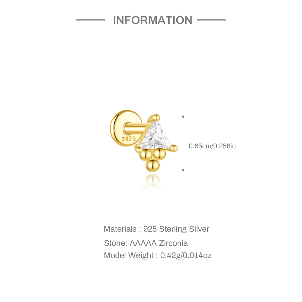 1g Weight Zircon Inlay Material Ear Studs Classification Ear Cartilage Rings & Studs Piercing Type 1 Piece Quantity Daily Occasion 925 Sterling Silver Material Geometric Pattern All Seasons Season Unisex Gender Elegant, Simple Style Style 1 Piece Ear Cartilage Rings & Studs Elegant Simple Style Geometric 925 Sterling Silver Zircon Ear Cartilage Rings & Studs 10