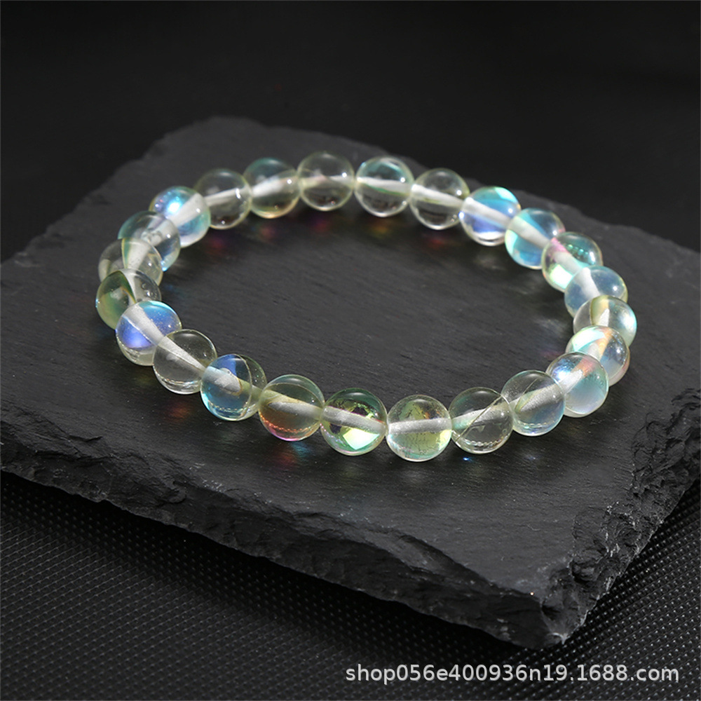 Moda simple 8mm pulsera de piedra de ágata natural alta sensación de mano de cristal cuentas pulsera comercio exterior al por mayor damas