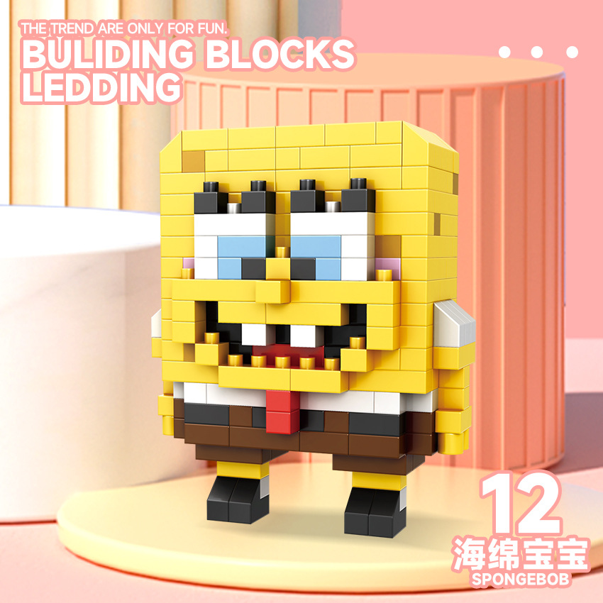 Bloques de construcción de micropartículas para niños decoración de muñecas de dibujos animados de animales juguetes ensamblados creativos para niños y niñas puesto de regalo al por mayor