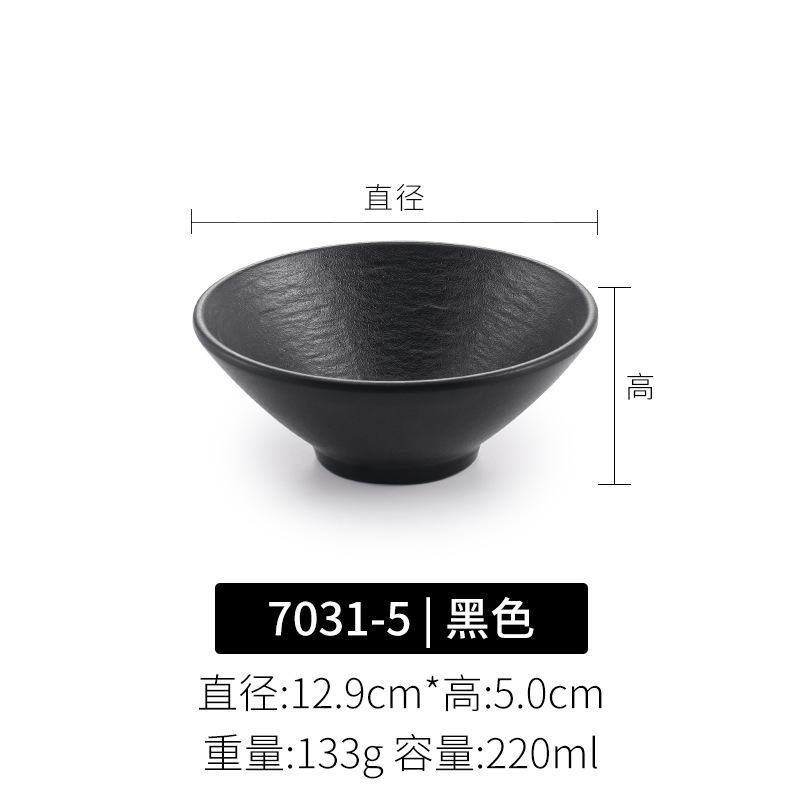 Japonés negro melamina bolos de arroz bolos de mezcla de fideos bolos de hotel restaurante bolos de sopa de plástico bolos de ensalada comerciales