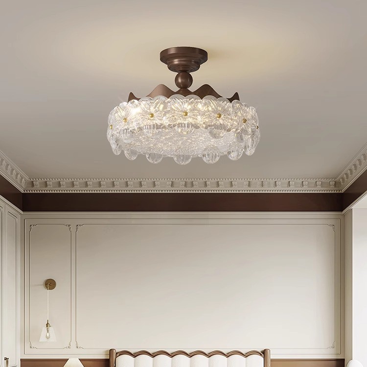 [Estrictamente seleccionado] Estilo de lujo ligero de protección ocular de techo medieval francés Creatividad artística minimalista Bauhinia 2025 nuevas lámparas