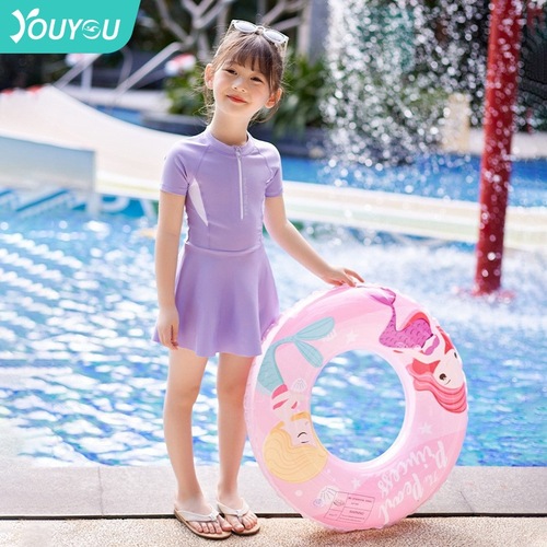 Children's swimming ring for beginners, thickened anti-rollover auxiliary swimming equipment, cute baby inflatable toys wholesale