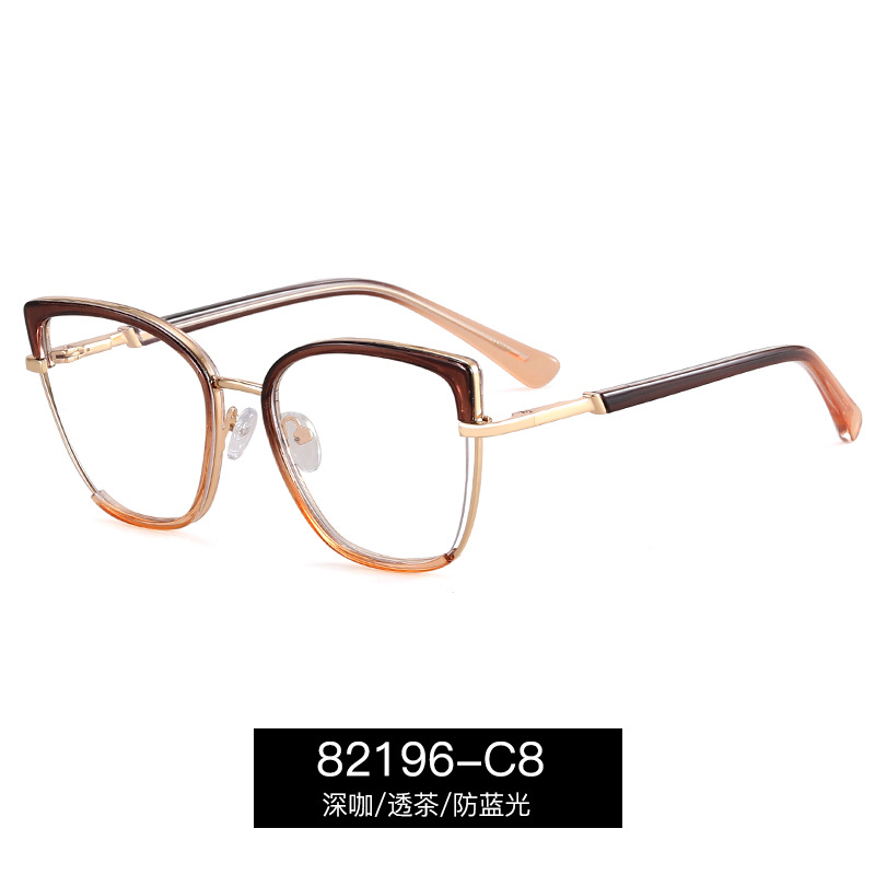 82196 Europa y América TR90 moda degradada marco de gafas ultraligeras marco de gafas de estiramiento facial gafas anti-luz azul gafas de mujer