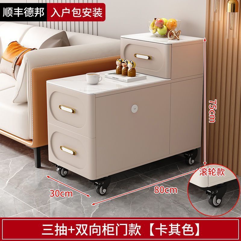 Gabinete lateral inteligente sofá recargable móvil Gabinete lateral de vidrio de salón Gabinete de té Esquina de mesas de cama domésticas
