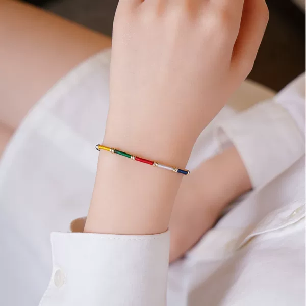 Five-Way Fortune God Handmade Braided Bracelet for Men and Women, Artistic Retro Ethnic Style Original Design Five Wisdoms Red String Bracelet